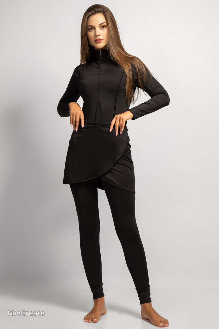 AMRANZI 4 PIECES BURKINI TOP , PANTS , SKIRT , SWIM CAP